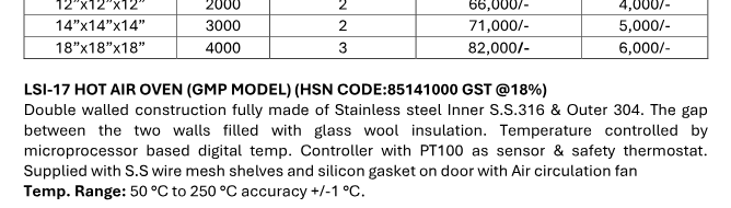 HOT AIR OVEN (400 °C) image